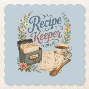 Posavasos De Papel Conservador de Recetas Florales Vintage Cottagecor