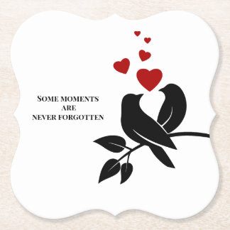 Posavasos De Papel cool birds with hearts