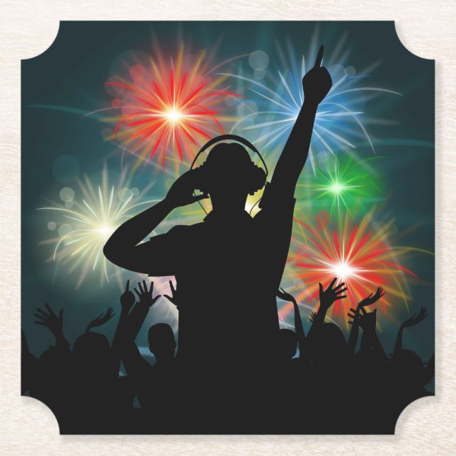 Posavasos De Papel Copas de papel DJ de música (Anverso)