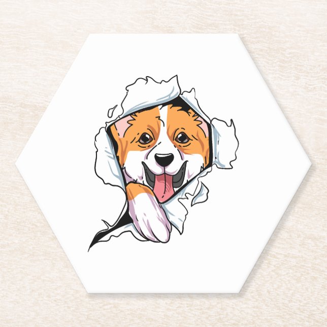 Posavasos De Papel Copia de Corgi galesa (Anverso)