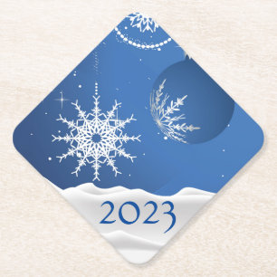 Posavasos De Papel Copito de Nieve de Navidad Soporte 2023 Agregar No