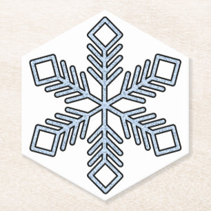 Posavasos De Papel Copo de Nieve Brillante - Ramas Azul Bebé