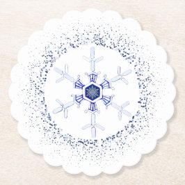 Posavasos De Papel Copo de nieve redondo