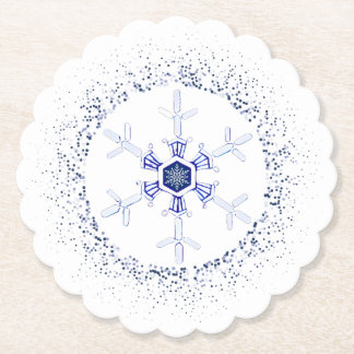 Posavasos De Papel Copo de nieve redondo