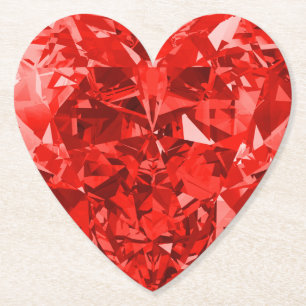 Posavasos De Papel Copos de papel de diamante rojo