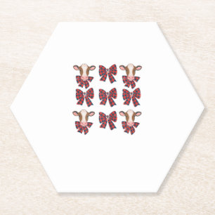 Posavasos De Papel Coquette Bow Navidades Highland Cow Santa Cute Xma