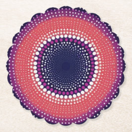 Posavasos De Papel Coral, berenjena, magenta, puntos de Kaleidoscopio