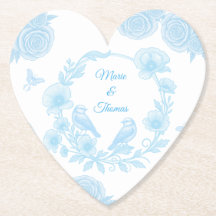 Corazón Boda 💙 Nombres Personalizados Floral