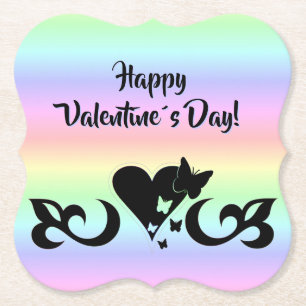 Posavasos De Papel Corazón con mariposa y lirio
