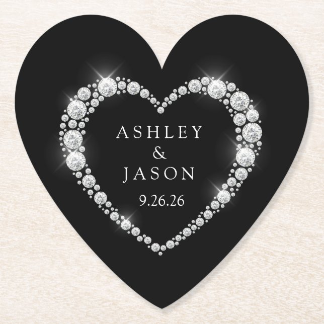 Posavasos De Papel Corazón de Boda (Anverso)