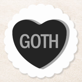 Posavasos De Papel Corazón de Caramelo - Goth