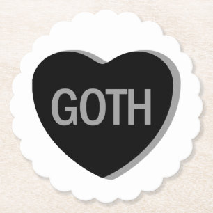 Posavasos De Papel Corazón de Caramelo - Goth