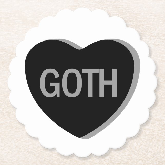 Posavasos De Papel Corazón de Caramelo - Goth (Anverso)