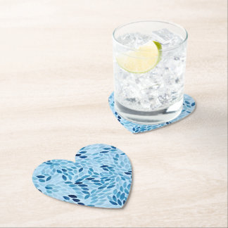 Posavasos De Papel Corazón de Pétalos de Mosaico Azul Soporte de Pape