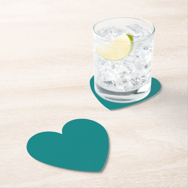 Posavasos De Papel Corazón de Teal Soporte de Papel (In situ)