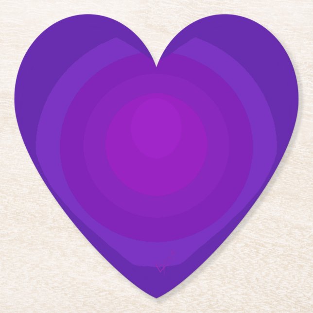 Posavasos De Papel Corazón morado (Anverso)