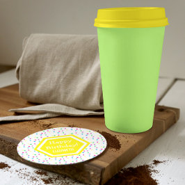 Posavasos De Papel Corazones arcoiris Tercer cumpleaños