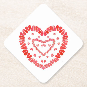 Posavasos De Papel CORAZONES Cojines de papel Diamante