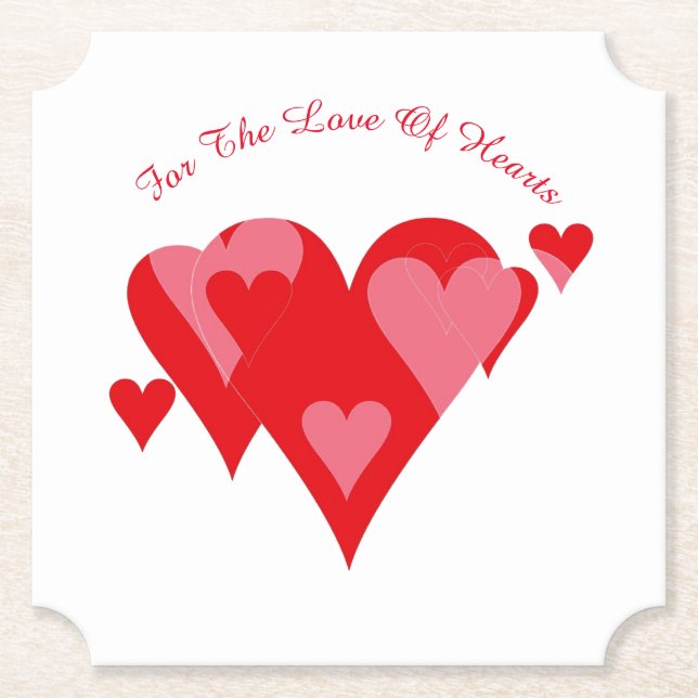 Posavasos De Papel Corazones de amor de Janz (Anverso)
