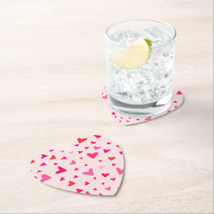 Posavasos De Papel Corazones de amor rosados