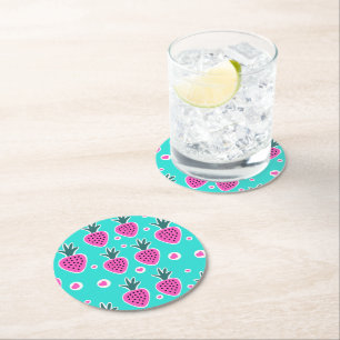 Posavasos de papel Corazones de Fresa