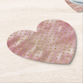 Posavasos De Papel Corazones Purpurinas Oro Glam Ombre Oro Rosa