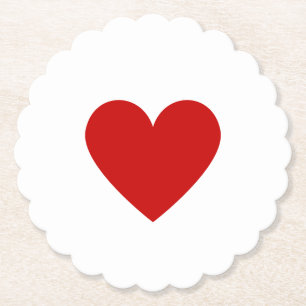 Posavasos De Papel Corazones Simples Rojos Escalonados San Valentín A