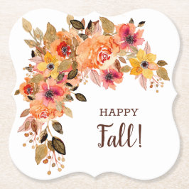 Posavasos De Papel Corchete de flores de otoño feliz