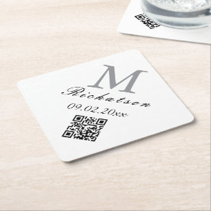 Posavasos De Papel Cordón QR de diamante personalizado simple