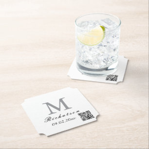 Posavasos De Papel Cordón QR de Ticket personalizado simple y persona