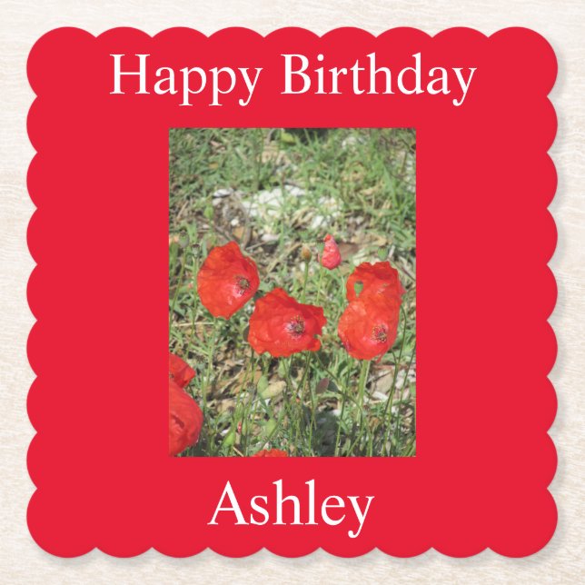 Posavasos De Papel Corfu Red Poppies (Anverso)