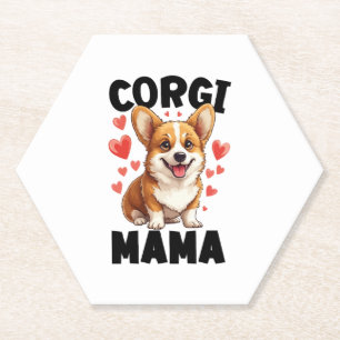 Posavasos De Papel Corgi Mom - Cute Corgi Mama
