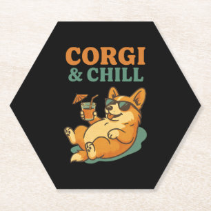 Posavasos De Papel Corgi y Relajarse
