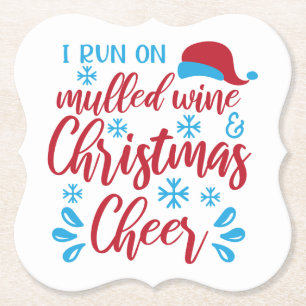 Posavasos De Papel Correr con vino caliente/ Cita divertida de Navida