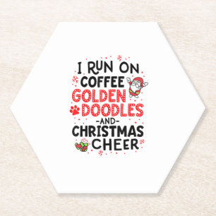 Posavasos De Papel Corro En Café Doodles Dorados Y Navidades Saludan