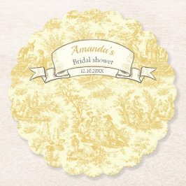 Posavasos De Papel Cortina de ducha vintage floral de toile de Jouy a