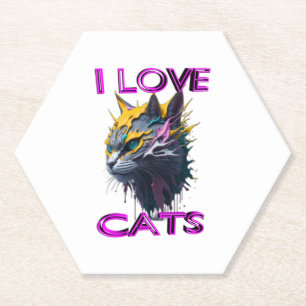 Posavasos De Papel Corto y encantador gato s6