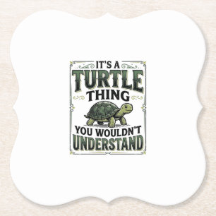 Posavasos De Papel Cosa de Tortuga Vintage Camiseta Divertida para Am