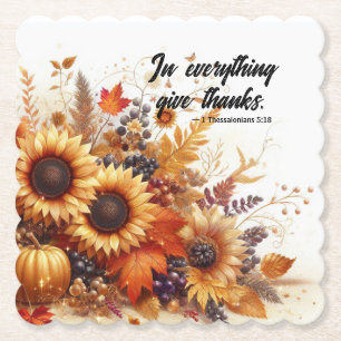 Posavasos De Papel Cosecha Agradecida & Verso Sagrado