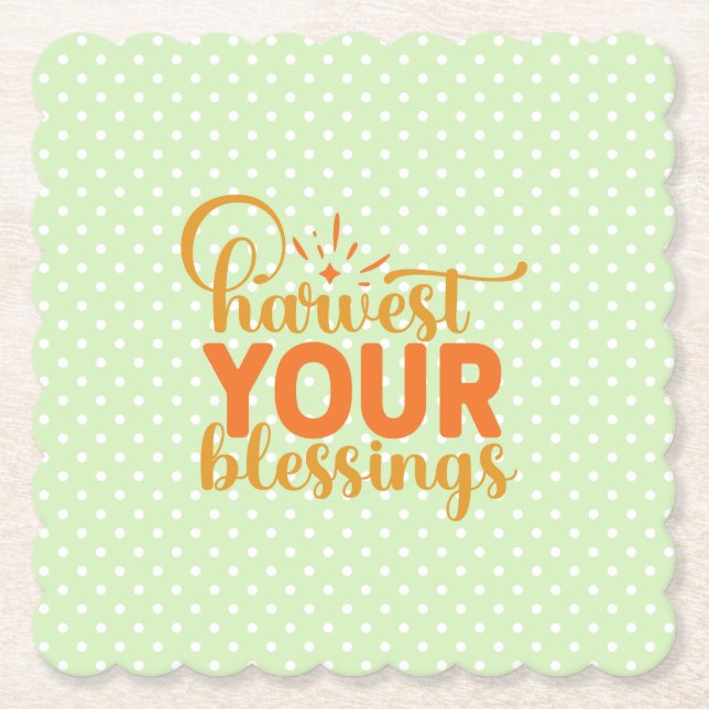 Posavasos De Papel Cosecha tus bendiciones (Anverso)
