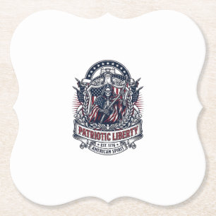 Posavasos De Papel Cosechadora de Libertad Patriótica Esqueleto Patri