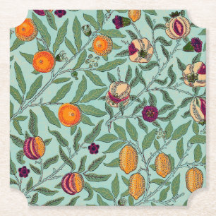 POSAVASOS DE PAPEL COSTA DE PAPEL : WILLIAM MORRIS : POMEGRANADOS