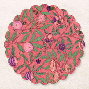 POSAVASOS DE PAPEL COSTA DE PAPEL : WILLIAM MORRIS : POMEGRANADOS