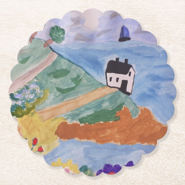 Posavasos De Papel Costa de Verano y Flores (Anverso)