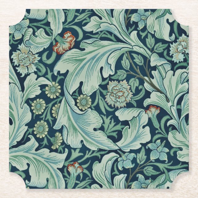 POSAVASOS DE PAPEL COSTERA DE PAPEL : WILLIAM MORRIS : FLORAL (Anverso)
