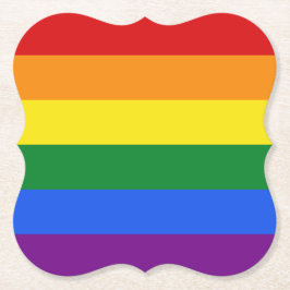 Posavasos De Papel Costeras con bandera arco iris