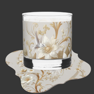 Posavasos De Papel Costura de colibrí blanca