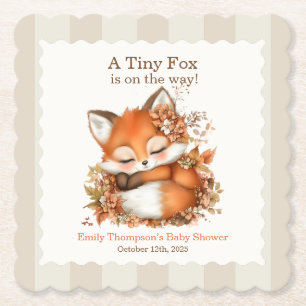 Posavasos De Papel Cosy Autumn Fox Baby Shower acogedor Fiesta Woodla
