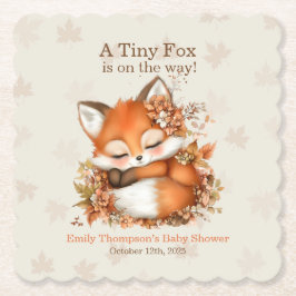 Posavasos De Papel Cosy Autumn Fox Baby Shower acogedor Fiesta Woodla