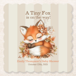 Posavasos De Papel Cosy Autumn Fox Baby Shower acogedor Fiesta Woodla